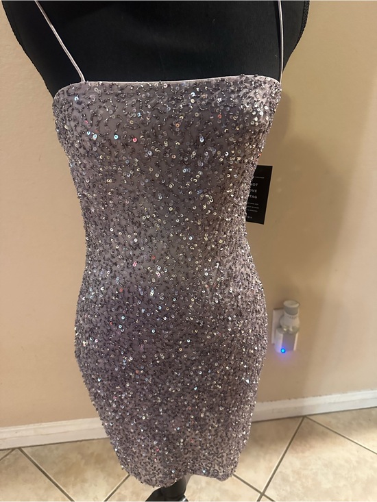 Retrofete Dresses & Skirts - Retrofete Lilac Sequin Spaghetti Strap Mini Dress